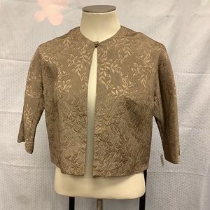 Brown Quilted Blazer Top